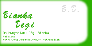 bianka degi business card