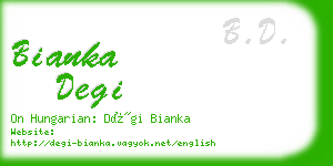 bianka degi business card